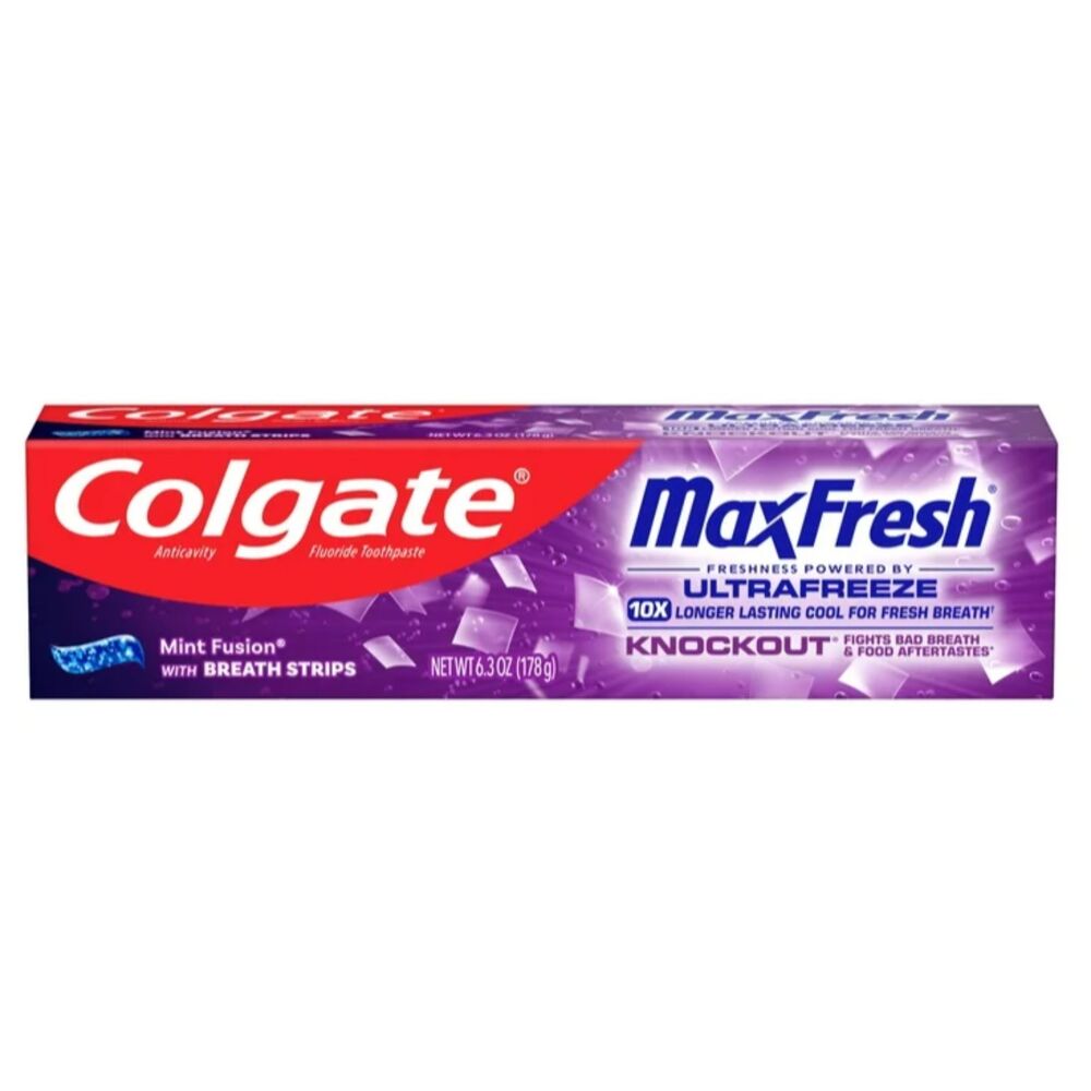 Colgate Maxfresh mint fusion with breath straps toothaste 6.3 oz NEW NWT